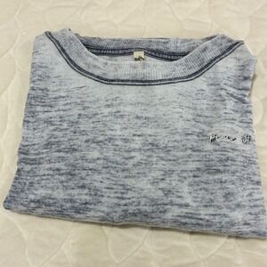 Free People Intimately Burnout Tee T Shirt Top Blue White‎ Womens Size S